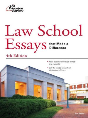 Law School Essays that Made a Difference - ebook